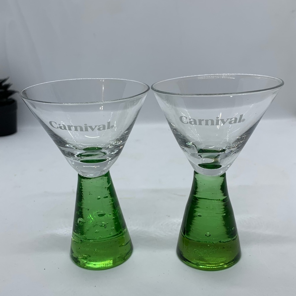 Set of 2 Carnival Cruise Line Shot Cordial Glasses